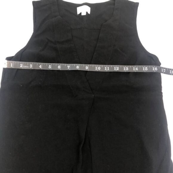 Witchery Black Sleeveless Blouse V-Neck Round Hem Pleated Tunic Tank Top 8 - Picture 9 of 11